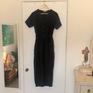 EVERLANE linen button up jumpsuit Large